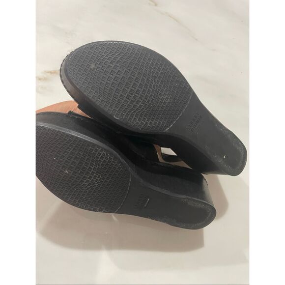 Stuart Weitzman Platform Black Leather Sandals Size 6.5 - Picture 6 of 7